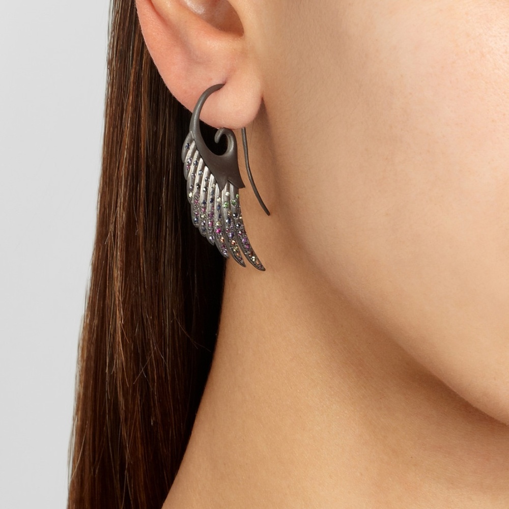 ❌SOLD!❌Noor Fares Fly Me To The Moon Wing Earrings - Picture 8 of 8